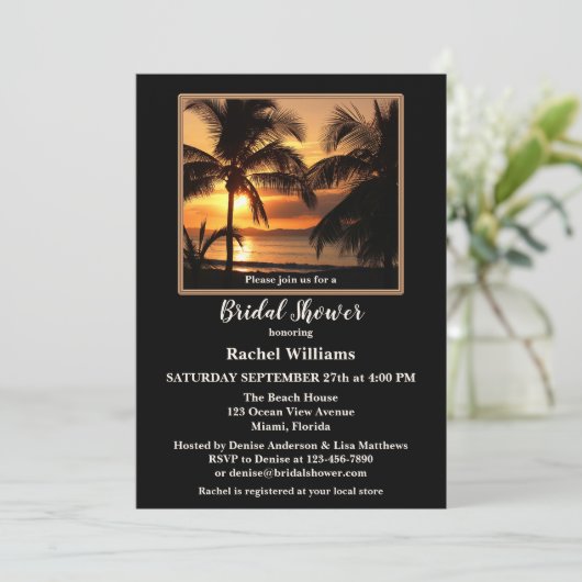 Uitnodiging voor tropische stralen zonnebridale do (Staand voorkant)