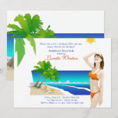 Uitnodiging voor Tropische Sun Bachelorette (Voorkant / Achterkant)