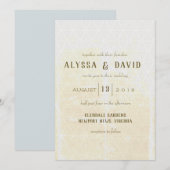 Uitnodiging voor trouwerij met wit driehoek en ivo (Voorkant / Achterkant)