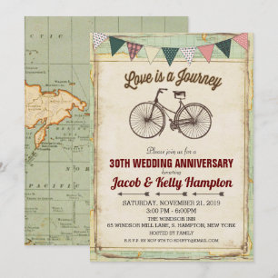 Uitnodiging voor trouwfeest jubileum met vintage f