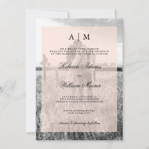 Uitnodiging voor trouwfoto's met Blush Pink Overla