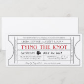 Uitnodiging voor trouwticket voor oude film (Voorkant / Achterkant)