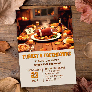 Uitnodiging voor Turkije en Touchdowns-diner