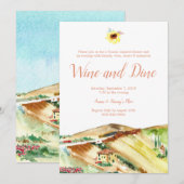 Uitnodiging voor Tuscany Wine and Dine dinerfeest (Voorkant / Achterkant)