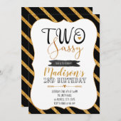 Uitnodiging voor twee sassy feestje (Voorkant / Achterkant)