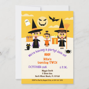 Uitnodiging voor tweede verjaardag en Halloween va
