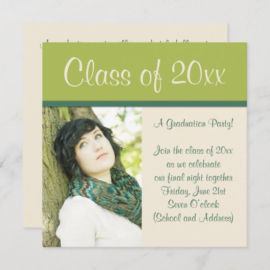 Uitnodiging voor uitnodigend Afstuderen (Voorkant / Achterkant)