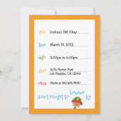 Uitnodiging voor uitnodiging op zaterdag (Achterkant)