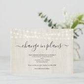 Uitnodiging voor uitstel van rustieke bruiloft (Staand voorkant)
