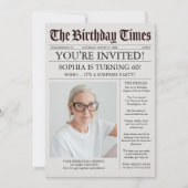 Uitnodiging voor unieke Newspaper Birthday Party (Voorkant)