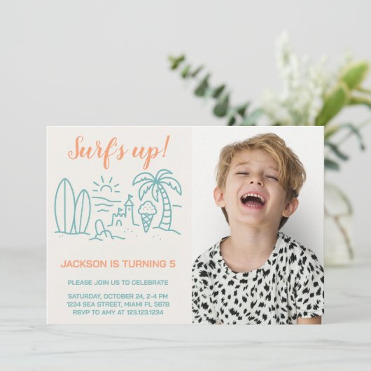 Uitnodiging voor Up Birthday Party van Editable Su (Staand voorkant)