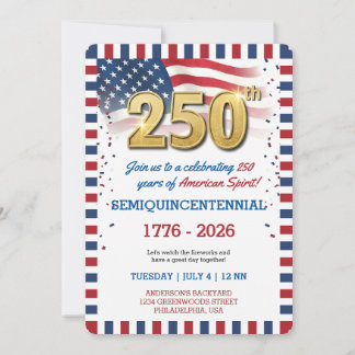 Uitnodiging voor US 250 Jaar Jubileumfeest