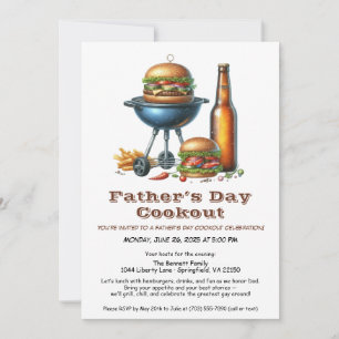 Uitnodiging voor Vaderdag BBQ – Hamburgers, Drankj
