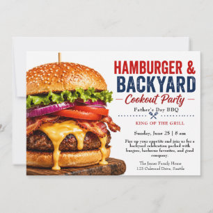 Uitnodiging voor Vaderdag BBQ – sappige hamburger 
