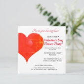 Uitnodiging voor Valentijnsdag Dansfeest met Rode  (Staand voorkant)