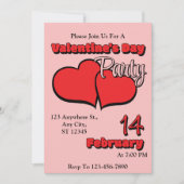 Uitnodiging voor Valentijnsdag dinerfeest (Voorkant)