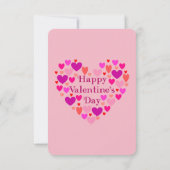 Uitnodiging voor Valentijnsdagfeest met roze harte (Achterkant)