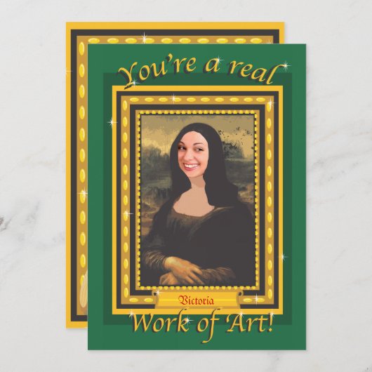 Uitnodiging voor verfpartij met foto en fancy lijs (Voorkant / Achterkant)