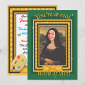 Uitnodiging voor verfpartij met foto en sierlijke  (Voorkant / Achterkant)