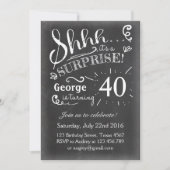 Uitnodiging voor verjaardag Chalkboard Rustic (Voorkant)