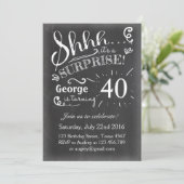 Uitnodiging voor verjaardag Chalkboard Rustic (Staand voorkant)
