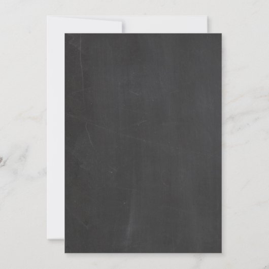 Uitnodiging voor verjaardag Chalkboard Rustic (Achterkant)