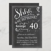 Uitnodiging voor verjaardag Chalkboard Rustic (Voorkant / Achterkant)