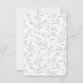 Uitnodiging voor verjaardag met delicate groene bl (Achterkant)