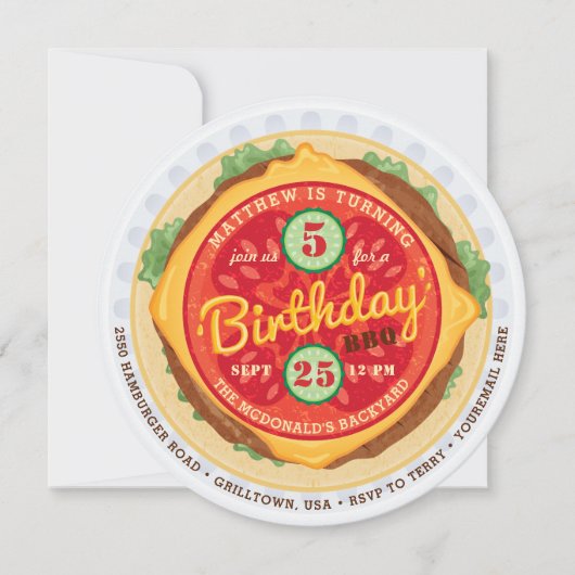 Uitnodiging voor verjaardag van Big Burger (Voorkant)