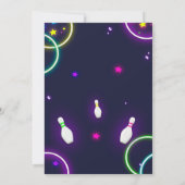 Uitnodiging voor verjaardag van Bowling Neon Glow (Achterkant)