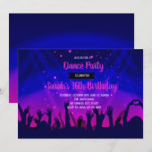 Uitnodiging voor verjaardag van dansfeest (Voorkant / Achterkant)