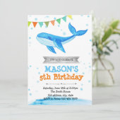 Uitnodiging voor verjaardag van de walvis (Staand voorkant)