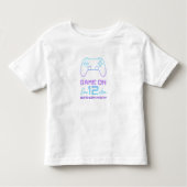 Uitnodiging voor verjaardag van gamer – Neon spelc Kinder Shirts (Voorkant)