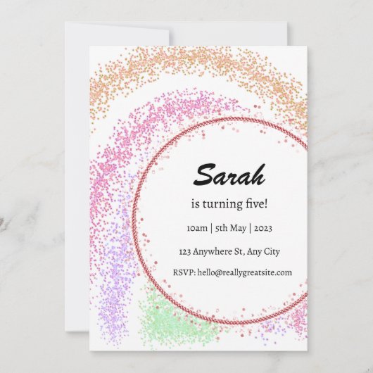 uitnodiging voor verjaardag van het kleurrijke en (Voorkant)