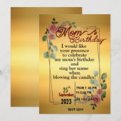 Uitnodiging voor verjaardag van moeder (Voorkant / Achterkant)