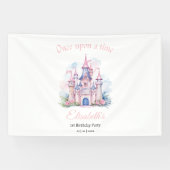 Uitnodiging voor verjaardag van prinses, Kleine Pr Spandoek (Horizontaal)