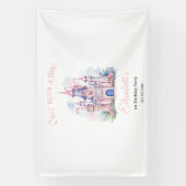 Uitnodiging voor verjaardag van prinses, Kleine Pr Spandoek (Verticaal)