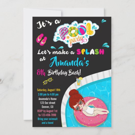 Uitnodiging voor verjaardag van Waterslide (Voorkant)