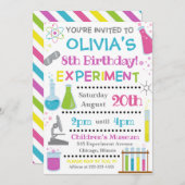 Uitnodiging voor verjaardag wetenschap | Wetenscha (Voorkant / Achterkant)