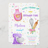 Uitnodiging voor verjaardagsbakfeest (Voorkant / Achterkant)