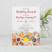 Uitnodiging voor verjaardagsbrunch (Staand voorkant)