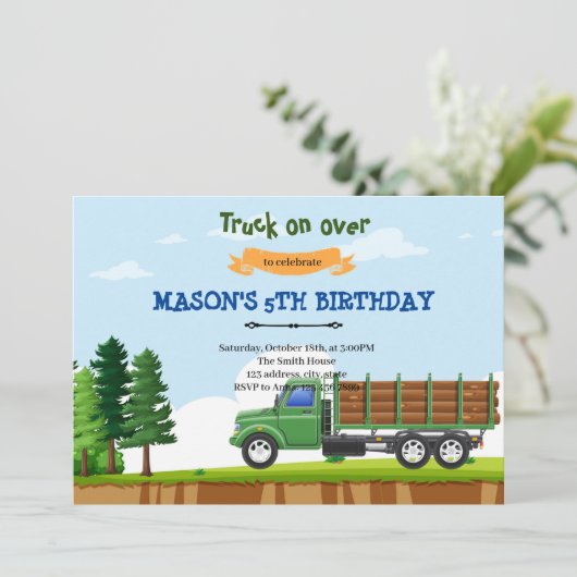 Uitnodiging voor verjaardagsdagslogger (Staand voorkant)