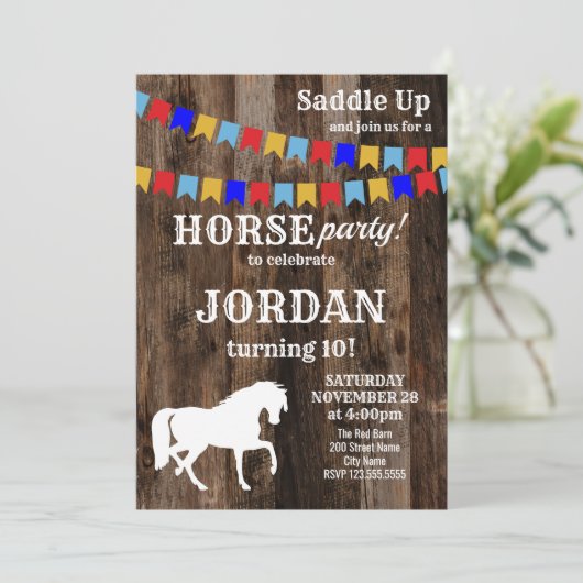 Uitnodiging voor verjaardagsfeest (Staand voorkant)