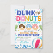 Uitnodiging voor verjaardagsfeest Dunk and Donuts (Voorkant)