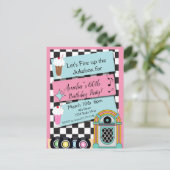 Uitnodiging voor verjaardagsfeest in diner uit de  (Staand voorkant)