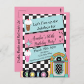 Uitnodiging voor verjaardagsfeest in diner uit de  (Voorkant / Achterkant)