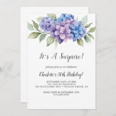 Uitnodiging voor verjaardagsfeest met witte bloeme (Voorkant / Achterkant)