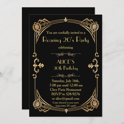 Uitnodiging voor verjaardagsfeest op elke leeftijd (Voorkant / Achterkant)