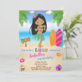 Uitnodiging voor verjaardagsfeest op het strand va (Staand voorkant)