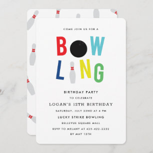Uitnodiging voor verjaardagsfeest van Bowling Fun 